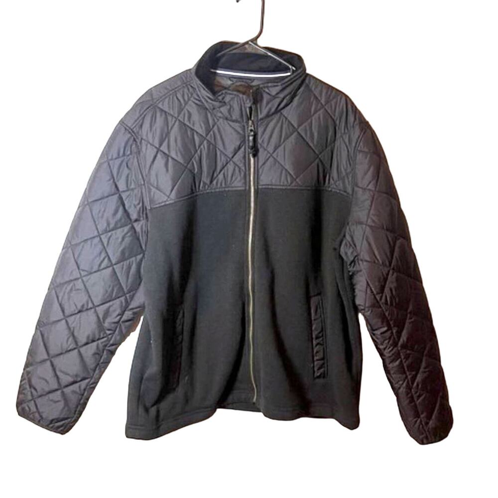 Land’s End Unisex half quilted half knit jacket full zip puffer fall size XL